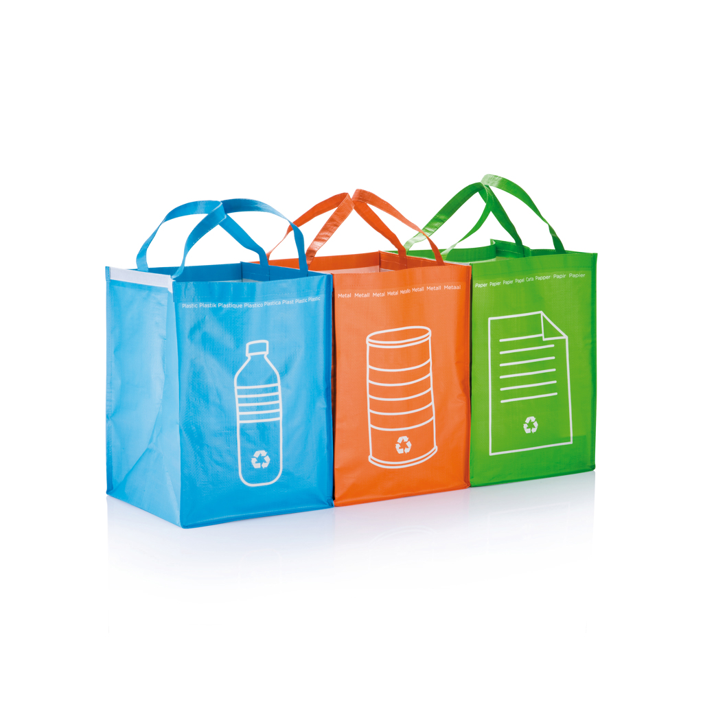 Papelera reciclaje 3 piezas promocional